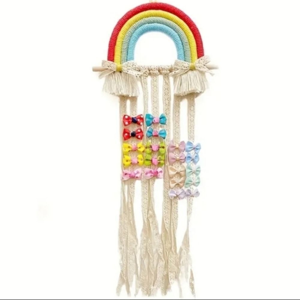 New red rainbow hair bow organizer display holder girls